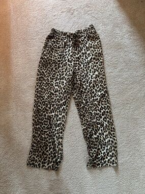 H&M Satin Cheetah Print Pants Small